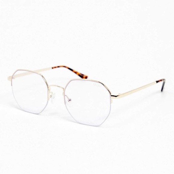 Quay Australia Accessories - QUAY BLUE LIGHT GLASSES - BOSSY (GOLD HARDWARE)